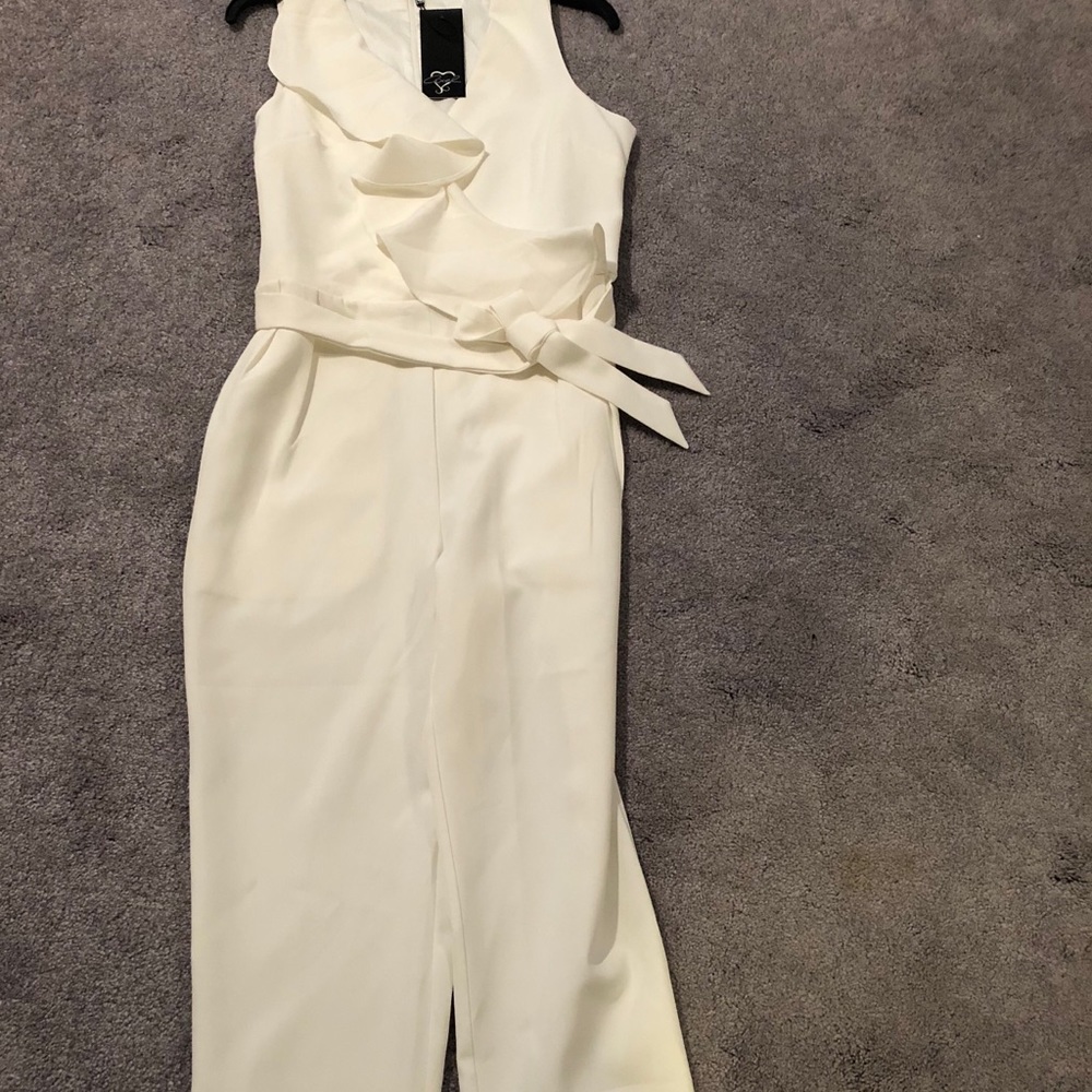 White Jumpsuit with frill detail  NEW with tags